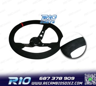 VOLANTE INVERTIDO PIEL VUELTA NEGRO BRAZOS NEGROS Y RIBETE R