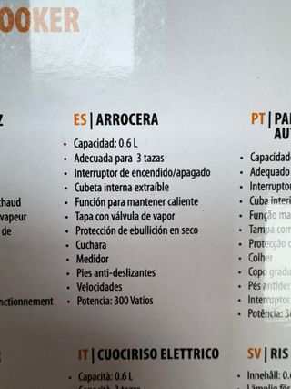 Arrocera Eléctrica Tristar RK-6117 0.6L