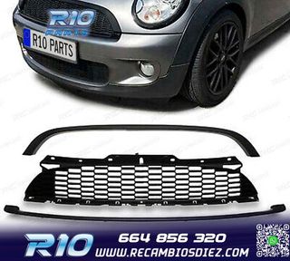 PARRILLA MINI COOPER R56 R57 R55 10-15 LOOK JCW NEGRO BRILLO