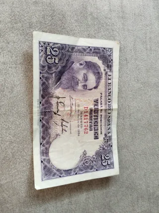 Billete 25 Pesetas España 1954