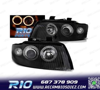FAROS OJOS ANGEL PARA AUDI A4 00-04 FONDO NEGRO XENON D1S