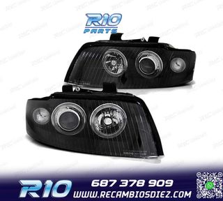 FAROS OJOS ANGEL PARA AUDI A4 00-04 FONDO NEGRO XENON D1S