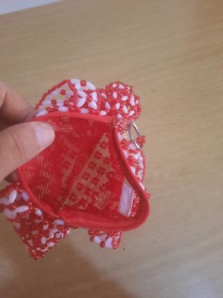 Borsetta perline Natale rossa e bianca