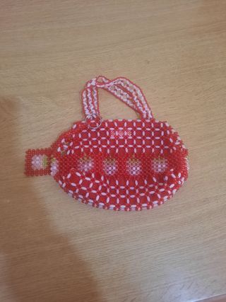 Borsetta perline Natale rossa e bianca