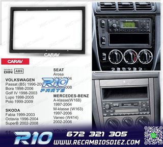 MARCO NEGRO RADIO 2-DIN PARA MERCEDES VOLKSWAGEN VW SKODA SE