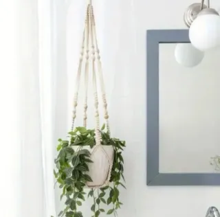 2 Colgador 90cms Macramé Beige