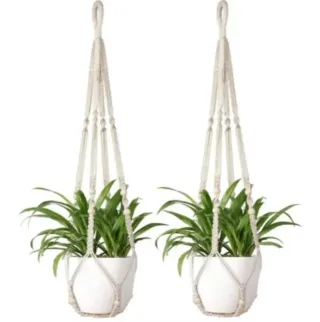 2 Colgador 90cms Macramé Beige