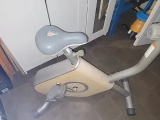 Bicicleta Estática Gris y Beige
