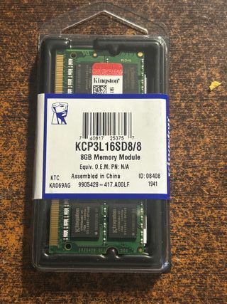 Memoria RAM Kingston 8GB DDR3 SODIMM