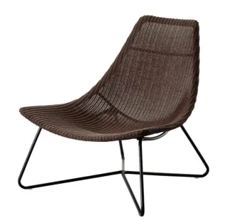 Sillón de diseño moderno metal y mimbre
