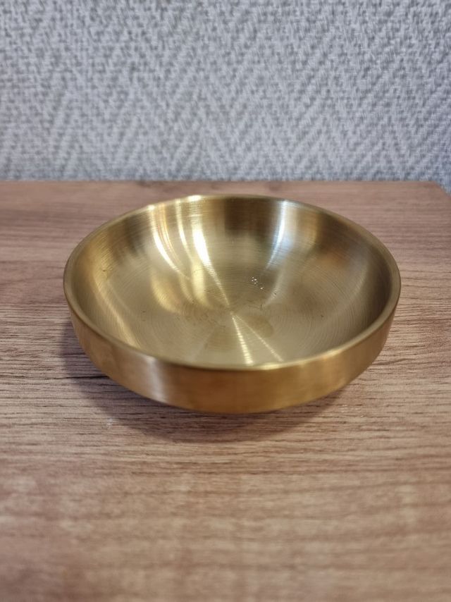 Portavelas dorado metal 12cm