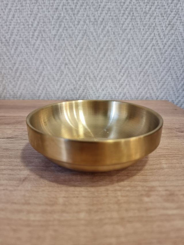 Portavelas dorado metal 12cm