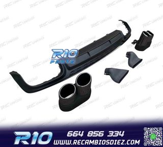 DIFUSOR AUDI A6 S LINE 19- LOOK S6 + COLAS ESCAPE NEGRO