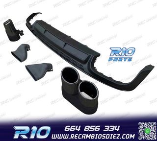 DIFUSOR AUDI A6 S LINE 19- LOOK S6 + COLAS ESCAPE NEGRO