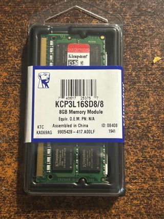 Kingston 8GB DDR3 SODIMM RAM Nueva
