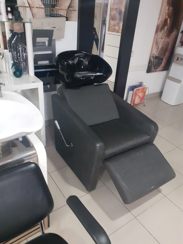 Lavabo peluquería negro y gris