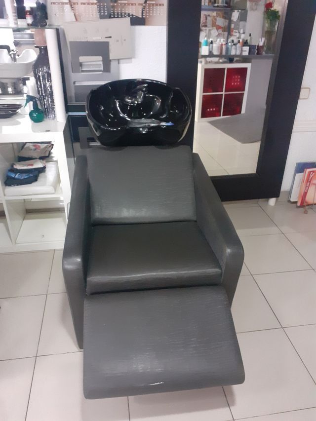 Lavabo peluquería negro y gris