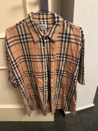 Camisa Burberrys Cuadros Beige Talla L