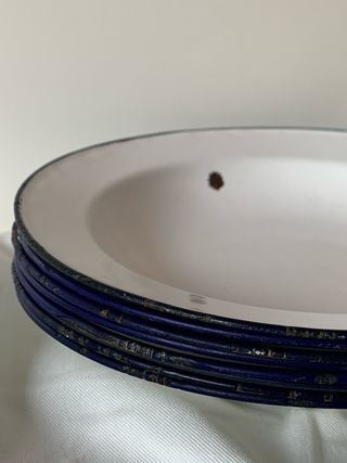 Juego de 8 Platos Antiguos Esmaltados