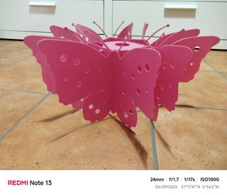 Lámpara Mariposa Rosa Papel