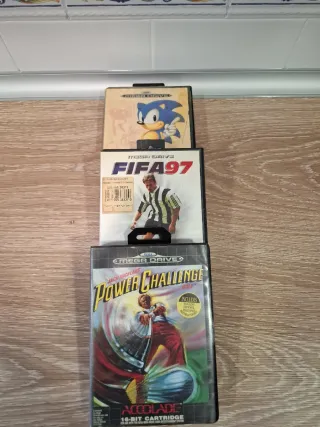 Lote 3 Juegos Mega Drive: Sonic, FIFA 97, Golf