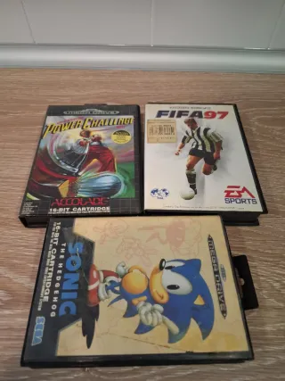 Lote 3 Juegos Mega Drive: Sonic, FIFA 97, Golf