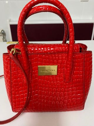 Bolso Bimba y Lola Rojo Cocodrilo