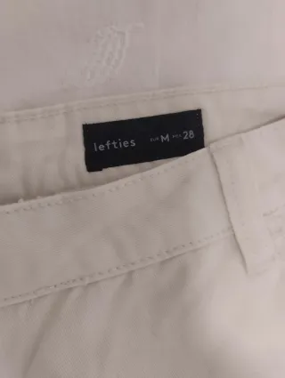 Pantalón ancho beige mujer