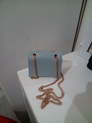 Bolso de fiesta azul y dorado