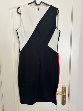 Vestido Calvin Klein Negro, Rojo y Blanco T.38-40