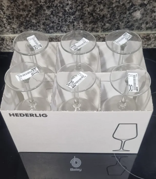 Pack 6 copas vino HEDERLIG IKEA sin estrenar