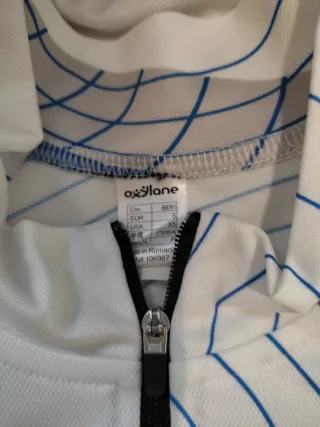 Maillot ciclismo Btwin blanco y azul