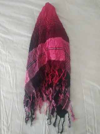 Pañuelo Cuello Cuadros Rosa y Negro