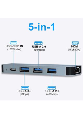 12 x Adaptadores USB-C 5 en 1 Apoyo