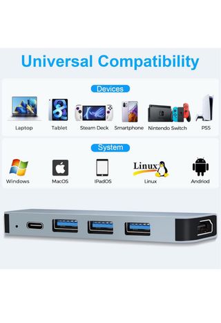 12 x Adaptadores USB-C 5 en 1 Apoyo