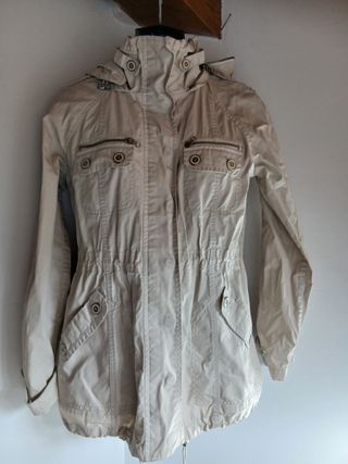 Gabardina Mango Talla S Crema