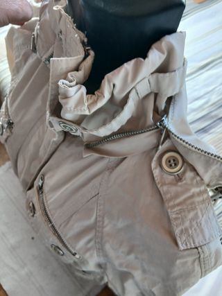Gabardina Mango Talla S Crema