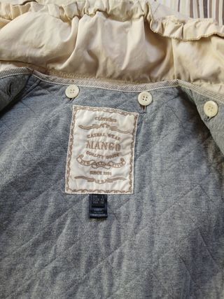 Gabardina Mango Talla S Crema
