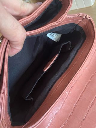 Bolso Parfois rosa efecto piel cocodrilo
