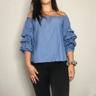 Blusa Zara volantes manga abullonada