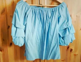 Blusa Zara volantes manga abullonada
