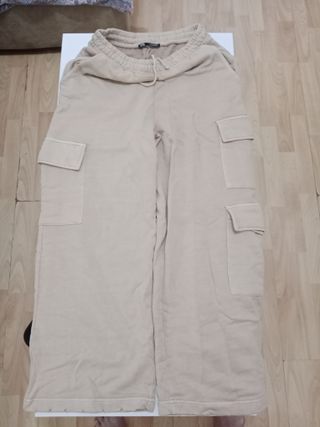 Pantalon Zara Cargo Beige