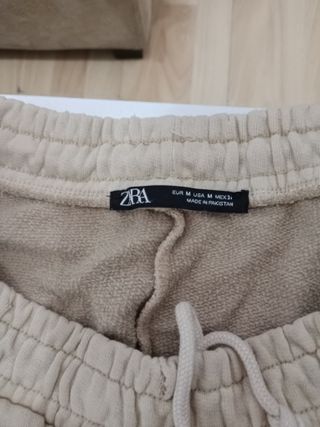 Pantalon Zara Cargo Beige
