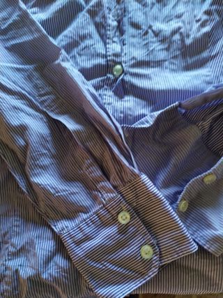 Camicia donna Benetton righe viola/bianco