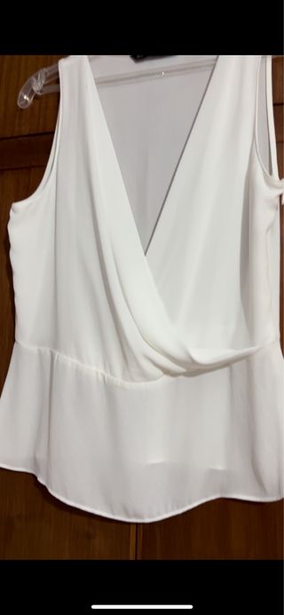 Blusa Zara Blanca Cruzada