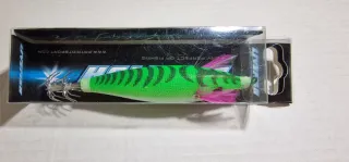 Señuelo de pesca verde y rosa