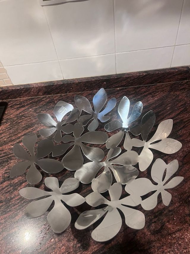 Frutero Acero Inoxidable Diseño Flores