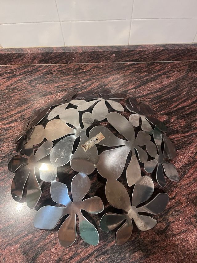 Frutero Acero Inoxidable Diseño Flores