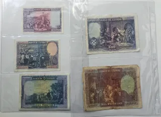 Lote 5 Billetes Españoles 1928