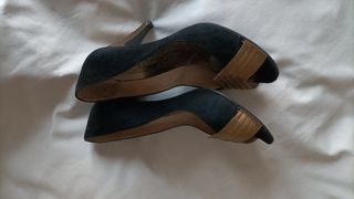 Zapatos Carpetto Talla 35 Fiesta Negro y Dorado